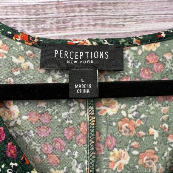 Perceptions New York Large Green Floral Midi Dress NEW - Picture 12 of 12